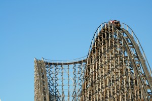 Wooden roller coaster