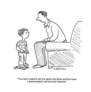 cartoon poster dad & son